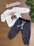 Conjunto Longo Bebê Menino com Blusão e Calça URSO - Luc.Boo