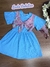 Vestido Infantil Azul com Lenço Colorido - Kukie