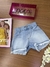 Shorts Jeans Infantil Menina com Desfiados LAVAGEM CLARA - Momi