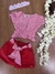 Conjunto Infantil Curto Menina com Shorts/Saia VICHY VERMELHO - Infanti