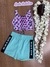 Conjunto Juvenil Menina com Cropped e Shorts MOSAICO DE CORES - Vanilla Cream