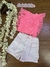 Conjunto Infantil Curto Menina com Shorts ROSA NEON - Petit Cherie