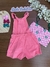 Jardineira Infantil em Sarja Rosa Neon e Crooped - Infanti - comprar online