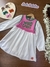 Vestido Infantil , Colete Acoplado Branco e Rosa - Mon Sucré