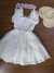 Vestido Infantil Branco Tule Detalhes - Petit Cherie
