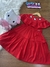 Vestido Infantil Vermelho com Bordado Personagem - HELLO KITTY - H6582- Momi