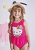 Maio Lycra e malha Rosa Neon com proteção UVA 50 Hello Kitty - H6463 Momi - comprar online