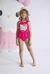 Maio Lycra e malha Rosa Neon com proteção UVA 50 Hello Kitty - H6463 Momi na internet