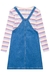 Salopete Jeans Infantil com Blusa de Listras CANDY - Kukie - Looks Babilice