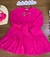 Vestido Infantil Rosa Mangas Longas Babado - Momi H5025