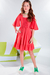 Vestido Juvenil com Mangas Sino e Busto de Lastex VERMELHO - Lilimoon - comprar online