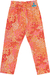 Calça em Sarja Infantil Menina CORAL COM FLORES - Momi - comprar online