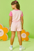 Conjunto Infantil Curto Menina com Shorts/Saia RECORTES DE CORES - Kukie - loja online