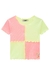 Blusa Infantil de Mangas Curtas Bicolor com Recortes ROSA E AMARELO com FRUFRU - Kukie - comprar online