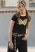 Blusa Manga Curta PRETO Juvenil / Teen Menina BORBOLETA NEON - Lilimoon - Looks Babilice