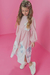 Vestido Infantil Rosa Longuete Estampas de Neve - Kukie - comprar online