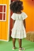 Vestido Infantil OFF WHITE em Tricoline LISTRAS COLORIDAS - Kukie - loja online