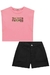 Conjunto Juvenil Menina com Shorts de Sarja PRETO E ROSA - Lilimoon - comprar online