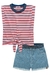 Conjunto Curto Juvenil com Regata e Shorts Jeans LISTRAS - Lilimoon - comprar online