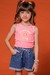 Blusa Cropped Infantil ROSA Menina IS LOVE - Kukie na internet