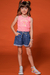 Blusa Cropped Infantil ROSA Menina IS LOVE - Kukie - loja online