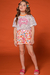 Imagem do Trijunto Infantil Menina com Top e Shorts FLORES E QUADRINHOS - Kukie