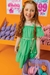 Vestido Infantil VERDE de Alças Ombro a Ombro - Kukie - loja online