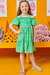 Vestido Infantil VERDE de Alças Ombro a Ombro - Kukie na internet