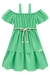 Vestido Infantil VERDE de Alças Ombro a Ombro - Kukie