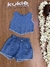 Conjunto Infantil Menina em Jeans com Cropped STRASS - Kukie