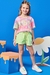 Shorts Infantil Menina em Sarja VERDE - Kukie - Looks Babilice