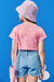 Blusa Cropped Infantil em Tricô ROSA - Kukie - loja online