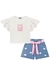 Conjunto Infantil Menina com Shorts Jeans FLORZINHAS - Kukie - comprar online