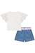 Conjunto Infantil Menina com Shorts Jeans FLORZINHAS - Kukie na internet