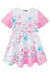 Vestido de Festa Infantil com Paetê FLORAL ROSA E AZUL - Kukie - comprar online