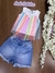 Conjunto Infantil Menina com Shorts Jeans TULE DE CORES - Infanti