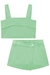 Conjunto Infantil VERDE Menina com Cropped e Shorts/Saia - Infanti - comprar online