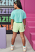 Conjunto / Trijunto Infantil Menina com Shorts XADREZ - Infanti - loja online