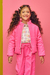 Jaqueta Rosa Infantil Puffer em Nylon Cupro - Kukie (Ref.71025) - comprar online