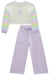 Conjunto Infantil de Blusão Boxy e Calça Wide Leg em Moletom C/ Pelúcia - Kukiê - 71555 - loja online