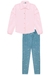 Conjunto Infantil Camisa Rosa Tricoline e Calça em Jeans Bellini .- Kukie -71622 na internet