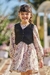Vestido Infantil Estampa de Laços e Colete Couro Ecológico - Kukie- (Ref. 72254) - comprar online