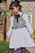 Vestido Infantil Branco em Tricoline e Colete Vinho Malha Tweed Brilho - Kukie -72491 na internet