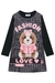 Vestido Infantil Preto Manga Longa Estampa Fashion Love - Kukie (Ref. 72496) - loja online