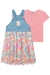 Salopete Infantil Jeans Arkansas e Tela e Blusa Rosa Canelado - Kukie 72715 - loja online