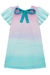 Vestido Infantil Azul/ Rosa Sereia Manga Morcego - Detalhe em Pérolas- Kukie- (Ref. 72743) - loja online