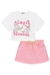 Conjunto Infantil Short Saia- Blusa / Manga de Telinha - Kukie- (Ref. 72814) - Looks Babilice