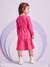 Vestido Infantil Rosa Manga Longa Babado- Momi - J5516 na internet