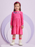 Vestido Infantil Rosa Manga Longa Babado- Momi - J5516 - Looks Babilice