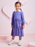 Vestido Infantil Azul Manga Longa Babado- Momi- (Ref.J5501) - Looks Babilice
